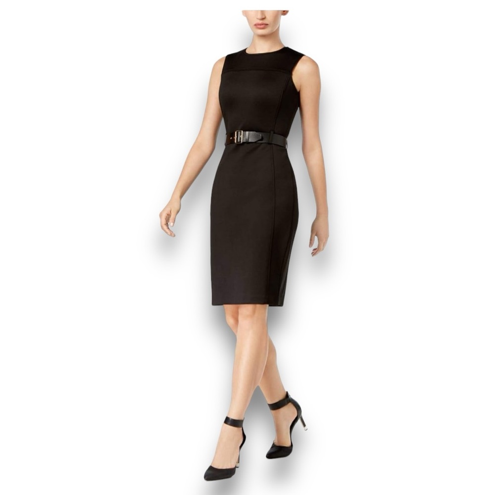 Calvin Klein Black Sleeveless Sheath Dress